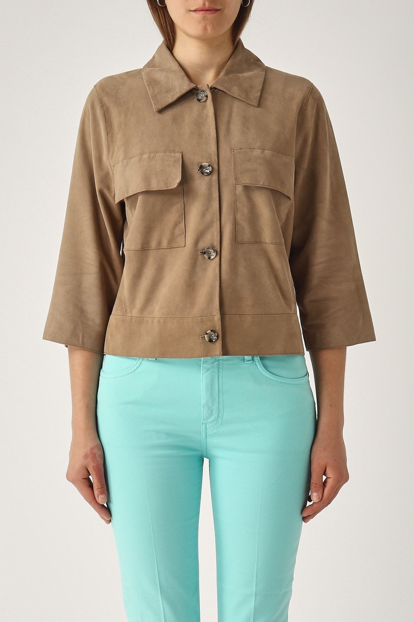 Sahara Suede Shirt - Taupe - BOB FASHIONLeather Shirt