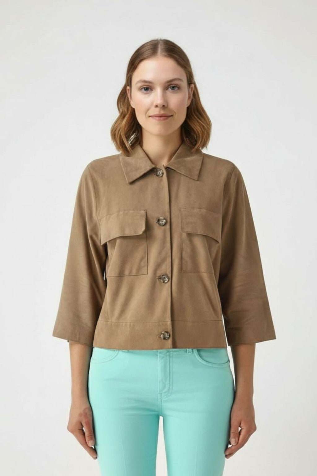 Sahara Suede Shirt - Taupe - BOB FASHIONLeather Shirt