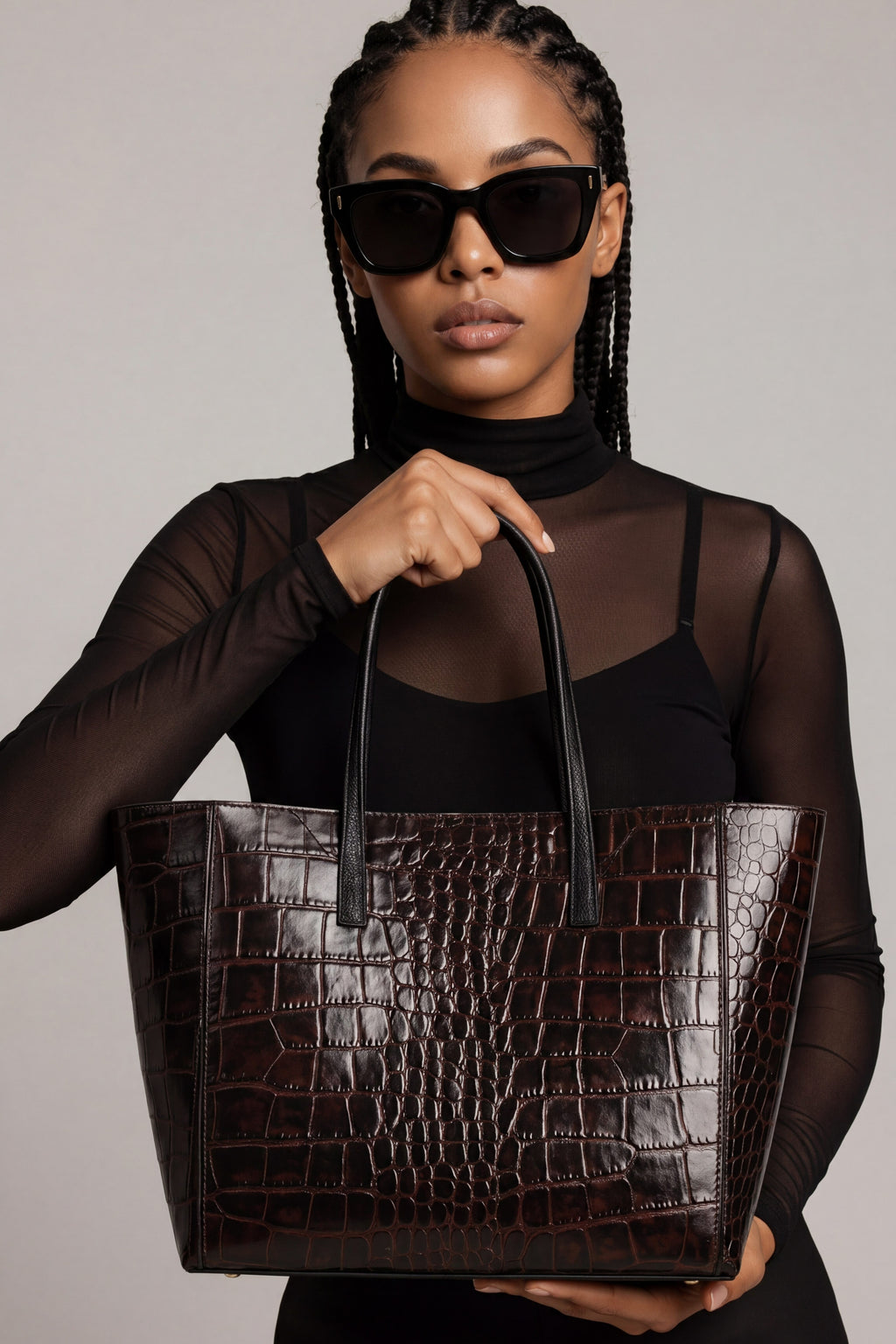 Noir Croco Tote